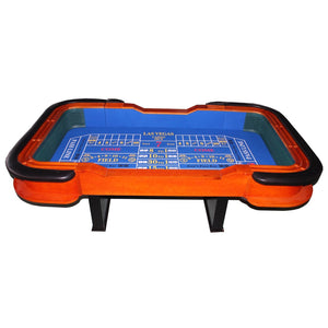 English Elm 93" Casino Grade Craps Table with Felt Layout Pyramid Bumper Rubber and Chip Racks W2748S00064