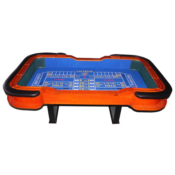 English Elm 93" Casino Grade Craps Table with Felt Layout Pyramid Bumper Rubber and Chip Racks W2748S00064