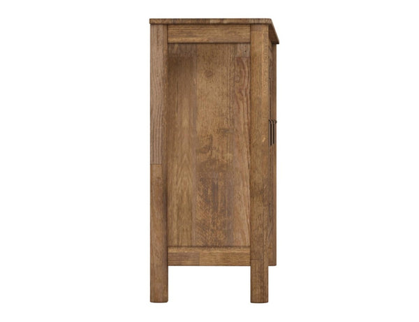 73 Inch Distressed Wood Sideboard Buffet with Six Glass Doors for Dining Room Storage