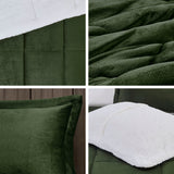 Woolrich Alton Lodge/Cabin Plush to Sherpa Down Alternative Comforter Set WR10-3887 Green/Ivory