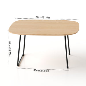English Elm American Minimalist Round Coffee Table - Modern Acacia Oak Design For Small Spaces & Stylish Living W3318P307874
