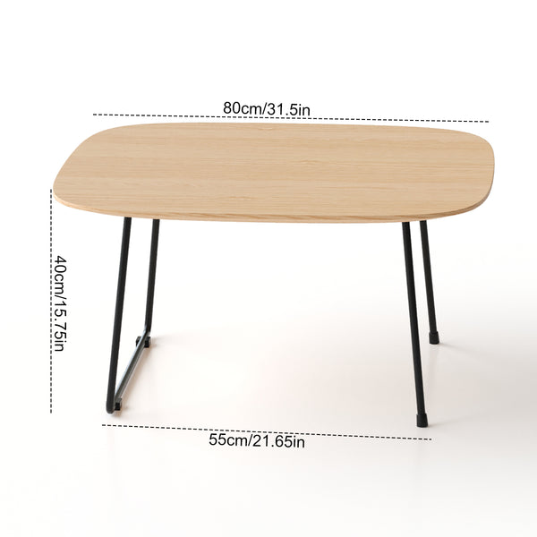 English Elm American Minimalist Round Coffee Table - Modern Acacia Oak Design For Small Spaces & Stylish Living W3318P307874