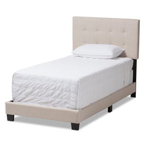 Baxton Studio Baxton Studio Brookfield Twin Bed - Upholstered Beige Fabric with Modern Design & Comfort Features CF8747B-Beige-Twin