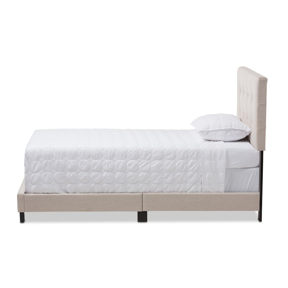 Baxton Studio Baxton Studio Brookfield Twin Bed - Upholstered Beige Fabric with Modern Design & Comfort Features CF8747B-Beige-Twin
