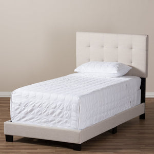 Baxton Studio Baxton Studio Brookfield Twin Bed - Upholstered Beige Fabric with Modern Design & Comfort Features CF8747B-Beige-Twin