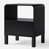 24" Rounded Edge 1 Drawer Nightstand Black ELIB4CBL Walker Edison