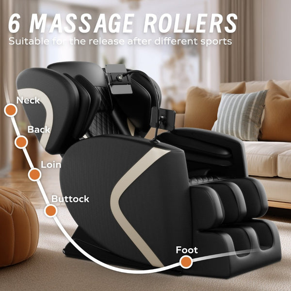 English Elm 2026 Zero Gravity Massage Recliner with Full Body Airbag Heat and L Track Therapy W1875P479537