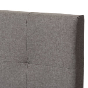 Baxton Studio Baxton Brookfield Light Grey Upholstered Twin Bed with Grid-Tufted Headboard for Small Spaces CF8747B-Grey-Twin