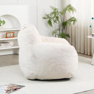 English Elm Bean Bag Chair - Luxurious Faux-Fur Sofa With High-Density Foam, Ideal For Relaxing, Gaming & More! W2200P313788