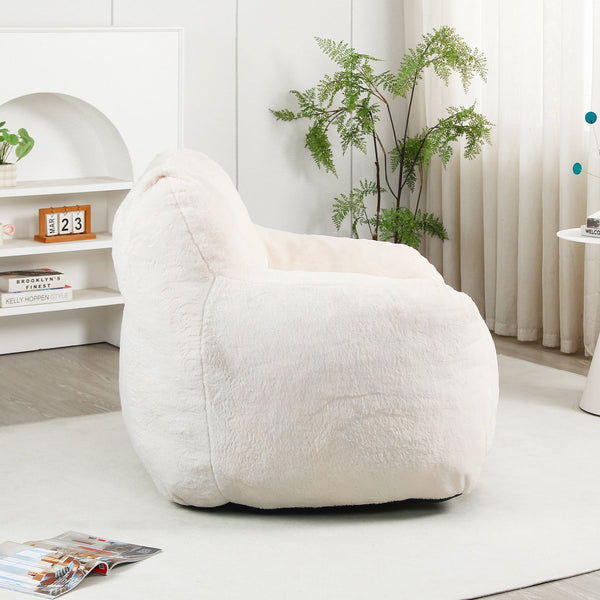 English Elm Bean Bag Chair - Luxurious Faux-Fur Sofa With High-Density Foam, Ideal For Relaxing, Gaming & More! W2200P313788
