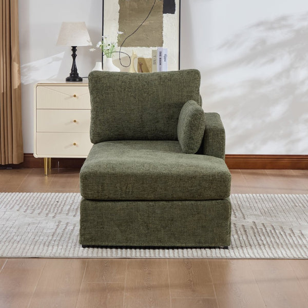 English Elm 31.69" Chenille Modular Sofa Bed with Pocketed Springs and Metal Legs for Apartments W3189P438360