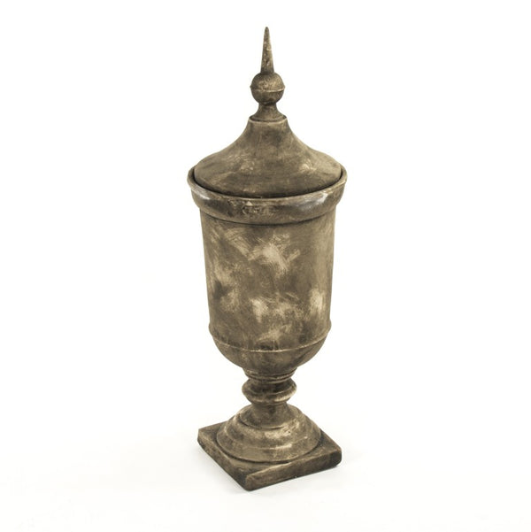 Zentique Resin Sculpted Accent Urn with Neutral Finish — Lightweight, Durable Decorative Centerpiece for Home Decor W11.5 x H34 x D11.5 7597L A619