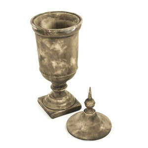 Zentique Resin Sculpted Accent Urn with Neutral Finish — Lightweight, Durable Decorative Centerpiece for Home Decor W11.5 x H34 x D11.5 7597L A619