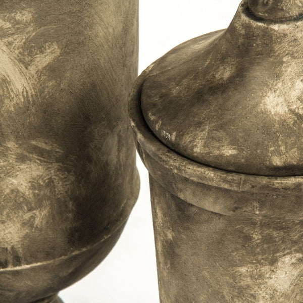 Zentique Resin Sculpted Accent Urn with Neutral Finish — Lightweight, Durable Decorative Centerpiece for Home Decor W11.5 x H34 x D11.5 7597L A619