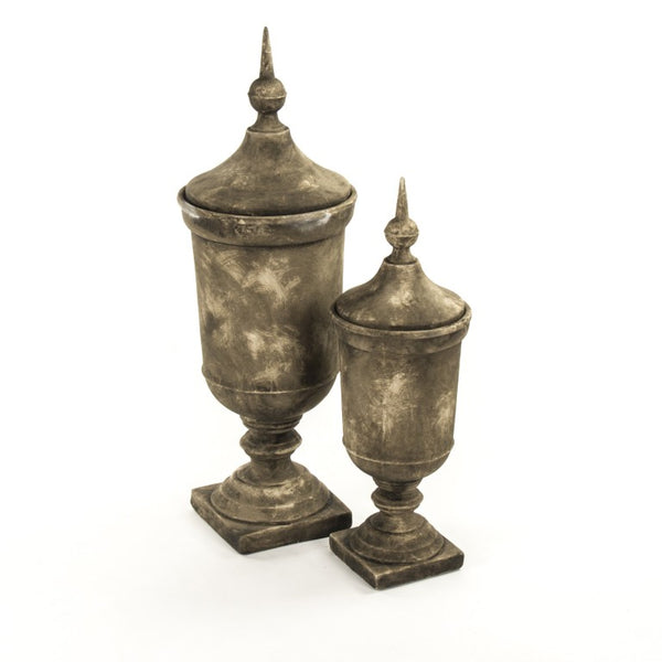 Zentique Resin Sculpted Accent Urn with Neutral Finish — Lightweight, Durable Decorative Centerpiece for Home Decor W11.5 x H34 x D11.5 7597L A619