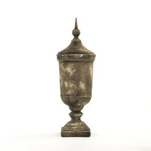 Zentique Resin Sculpted Accent Urn with Neutral Finish — Lightweight, Durable Decorative Centerpiece for Home Decor W11.5 x H34 x D11.5 7597L A619