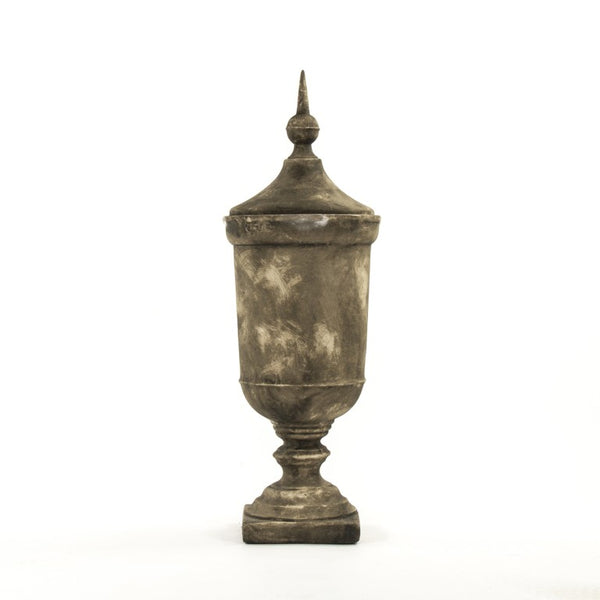 Zentique Resin Sculpted Accent Urn with Neutral Finish — Lightweight, Durable Decorative Centerpiece for Home Decor W11.5 x H34 x D11.5 7597L A619