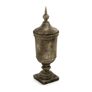 Zentique Resin Sculpted Accent Urn with Neutral Finish — Lightweight, Durable Decorative Centerpiece for Home Decor W8.5 x H25.5 x H8.5 7597S A619