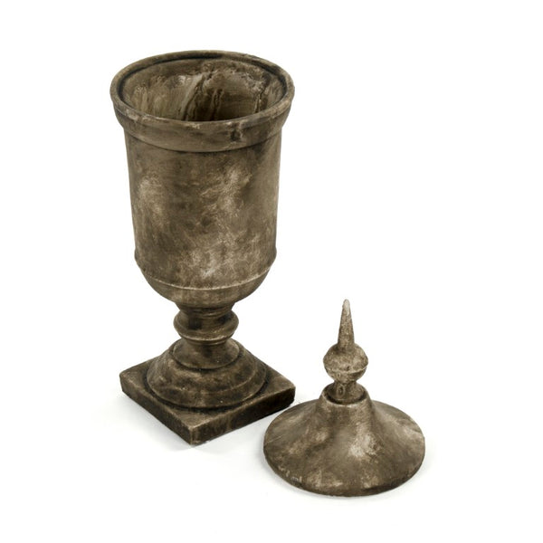 Zentique Resin Sculpted Accent Urn with Neutral Finish — Lightweight, Durable Decorative Centerpiece for Home Decor W8.5 x H25.5 x H8.5 7597S A619