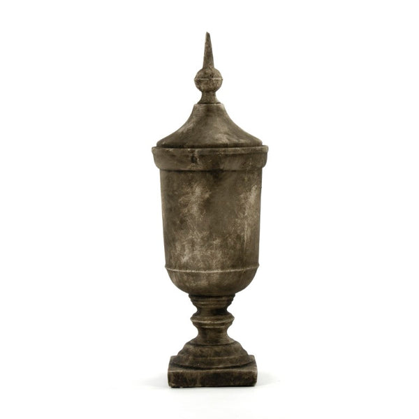 Zentique Resin Sculpted Accent Urn with Neutral Finish — Lightweight, Durable Decorative Centerpiece for Home Decor W8.5 x H25.5 x H8.5 7597S A619