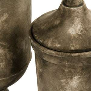 Zentique Resin Sculpted Accent Urn with Neutral Finish — Lightweight, Durable Decorative Centerpiece for Home Decor W8.5 x H25.5 x H8.5 7597S A619