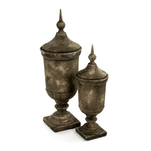 Zentique Resin Sculpted Accent Urn with Neutral Finish — Lightweight, Durable Decorative Centerpiece for Home Decor W8.5 x H25.5 x H8.5 7597S A619