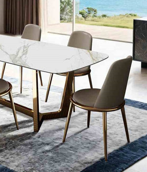 English Elm Gold Norelli 2pc Side Chair Set - Gold/Taupe Upholstered Round Seat, Modern Dining Comfort B2741P407609