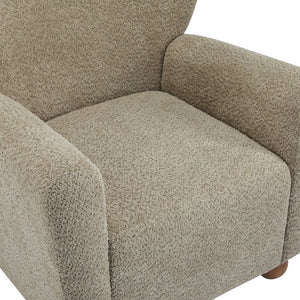 English Elm Christopher Knight Home® - Cozy Wingback Armchair with Plush Bouclé Upholstery, Solid Wood Legs, Timeless Elegant Comfort Light Brown,Teak 32 L x 29.5 W x 26.75 H N776P293322M