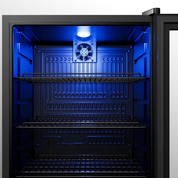 33 Inch Stainless Steel Single Zone Beverage Cooler with Sleek Glass Door Design