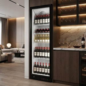 HomeRoots 76 Inch Stainless Steel Beverage Fridge Single Zone Cooler for Kitchen or Bar 759989