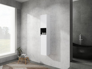 English Elm 12" Bathroom Side Cabinet - Wall-Mounted, Soft-Close Doors, Space-Saving Design For Modern Homes W999S00282