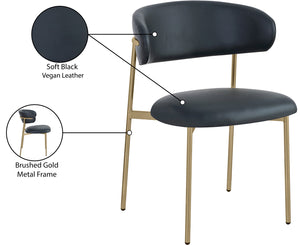 Lupita Black Vegan Leather Dining Chair 759Black-C Meridian Furniture