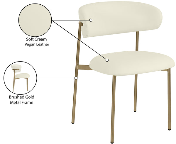 Lupita Cream Vegan Leather Dining Chair 759Cream-C Meridian Furniture