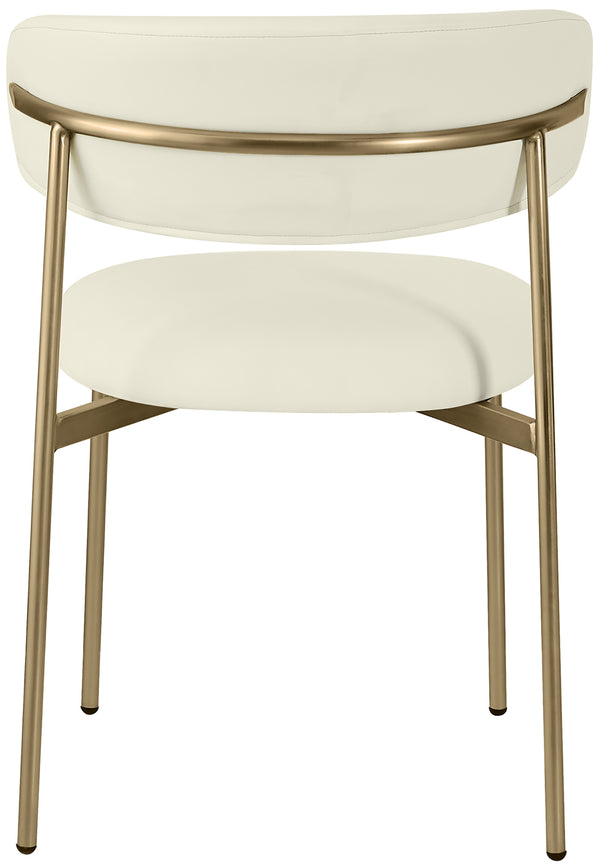 Lupita Cream Vegan Leather Dining Chair 759Cream-C Meridian Furniture