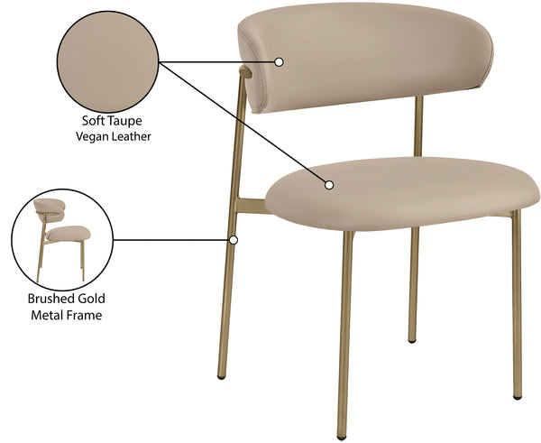 Lupita Taupe Vegan Leather Dining Chair 759Taupe-C Meridian Furniture