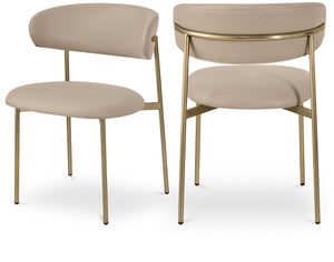 Lupita Taupe Vegan Leather Dining Chair 759Taupe-C Meridian Furniture