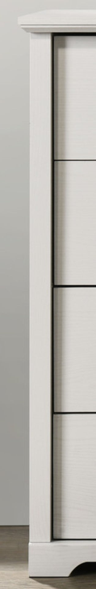 English Elm Elettra Four Drawer Chest in Warm Oak Finish with Bold Black Metal Hardware White B2749P413337