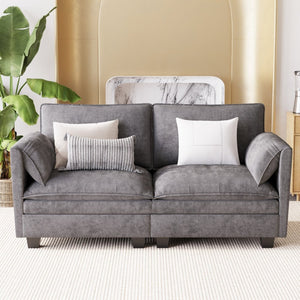 English Elm 74.27'' Mid-century Modern 2 Seat Loveseat with Pocket Spring and Breathable Fabric W680P221017
