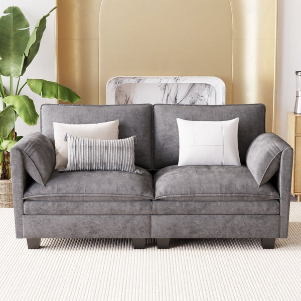 English Elm 74.27'' Mid-century Modern 2 Seat Loveseat with Pocket Spring and Breathable Fabric W680P221017