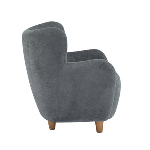 English Elm Christopher Knight Home® - Lucia Velvet Wingback Armchair with Pocket Spring Cushion, Mid-Century Birch Legs, Luxe Comfort Dawn Grey 31.5 L x 30.75 W x 30.5 H N776P205426K