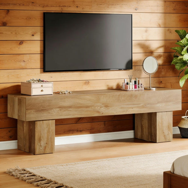 English Elm Practical Geometric Console Table with Matte Black Wood Grain Finish for Entryway or Sofa T3971P454023