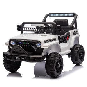 English Elm 12v Kids Electric Ride on Truck with Parental Remote Four Wheel Suspension and Led Lights White W1578P187457