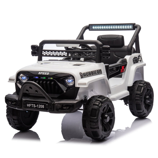 English Elm 12v Kids Electric Ride on Truck with Parental Remote Four Wheel Suspension and Led Lights White W1578P187457