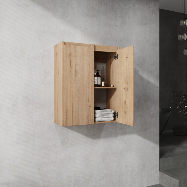 English Elm 12" Bathroom Side Cabinet - Sleek Wall-Mounted Organizer With Soft-Close Doors & Stylish Design W999S00216