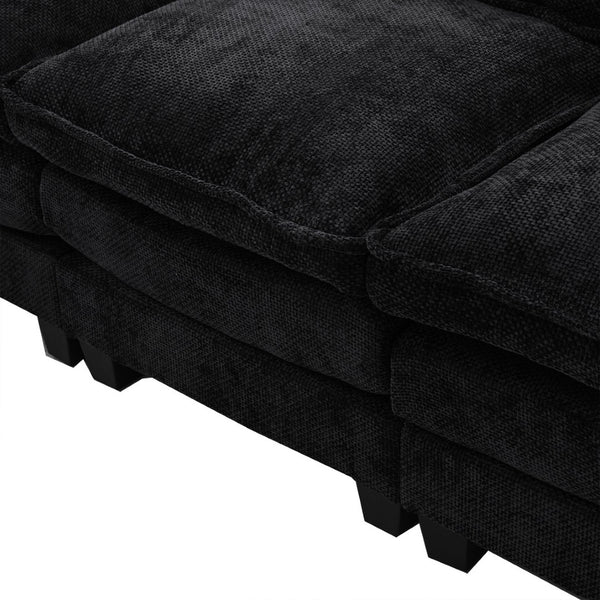 English Elm United U-Shape 106" Sectional Sofa - Cloud Couch With Usb Ports, Storage Ottoman & Comfy Pillows W1568S00229-GIGA