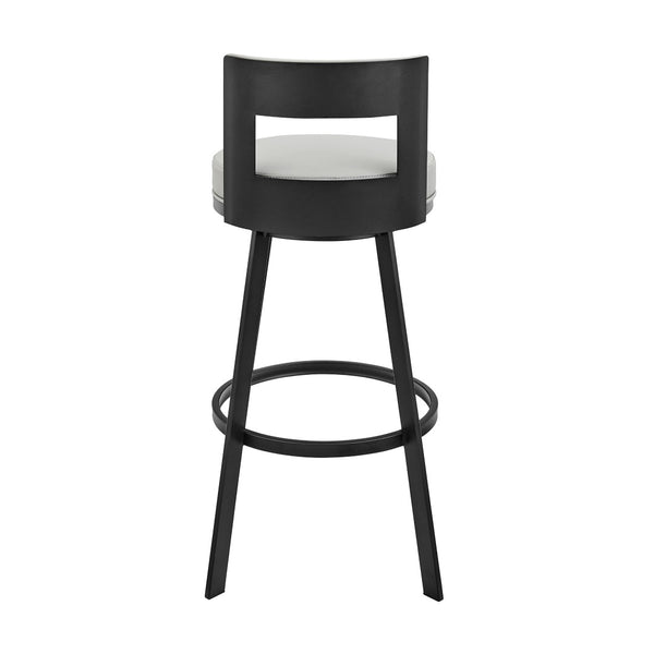 English Elm Flynn Swivel Barstool Faux Leather Cushion Matte Black Frame for Kitchen Island B2736P464829