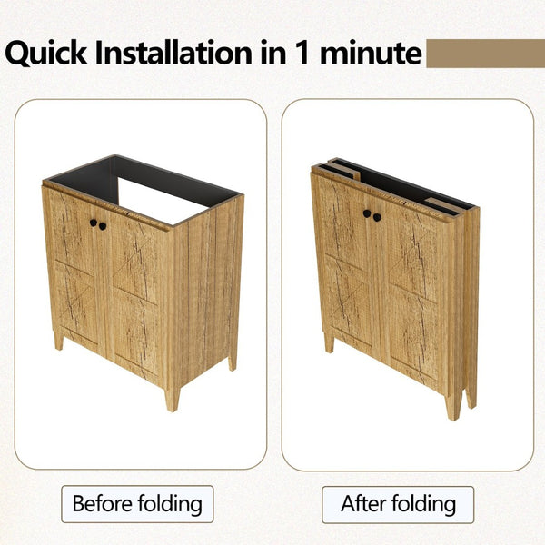 English Elm 30inch Floating Bathroom Vanity Wall Mounted Cabinet with Drawer Storage No Basin W3520P391061