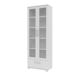 Manhattan Comfort Serra 1.0 Mid-Century Modern Bookcase White 75AMC6