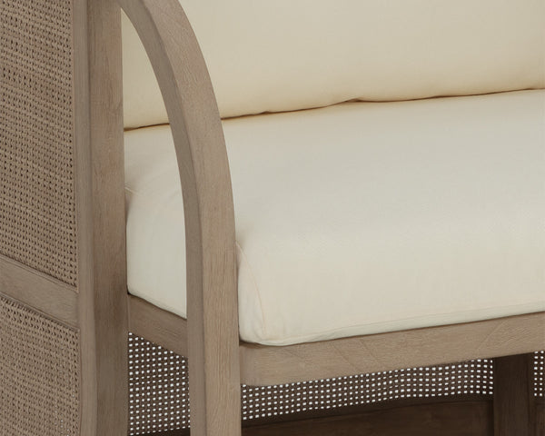 Sunpan Palermo Lounge Chair - Stylish Outdoor Comfort with Durable Wicker, Teak Wood, and Quick-Dry Cushions Drift Brown / Stinson Cream