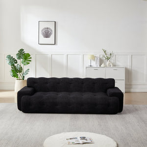 English Elm [video]87.4-inch Cloud Series Chenille Three-seater Sofa with Tufted Square Arms for Living Rooms Black W3505P383950
